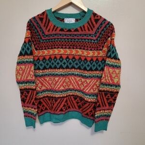 POOF! NY Striped Ugly Christmas Sweater